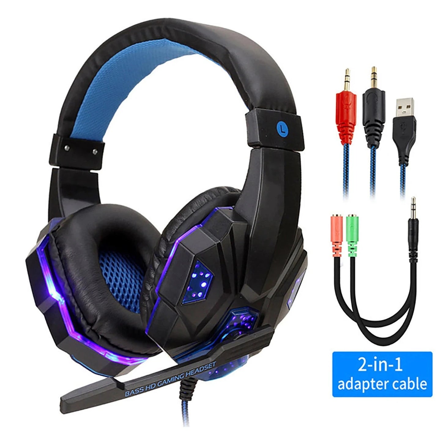 Professional Led Light Wired Gaming Headphones With GlowCart