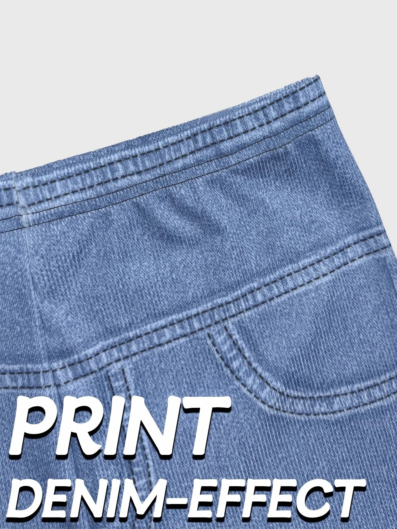 Women's Slim Fit Autumn Leggings with Full Length Denim-Look GlowCart