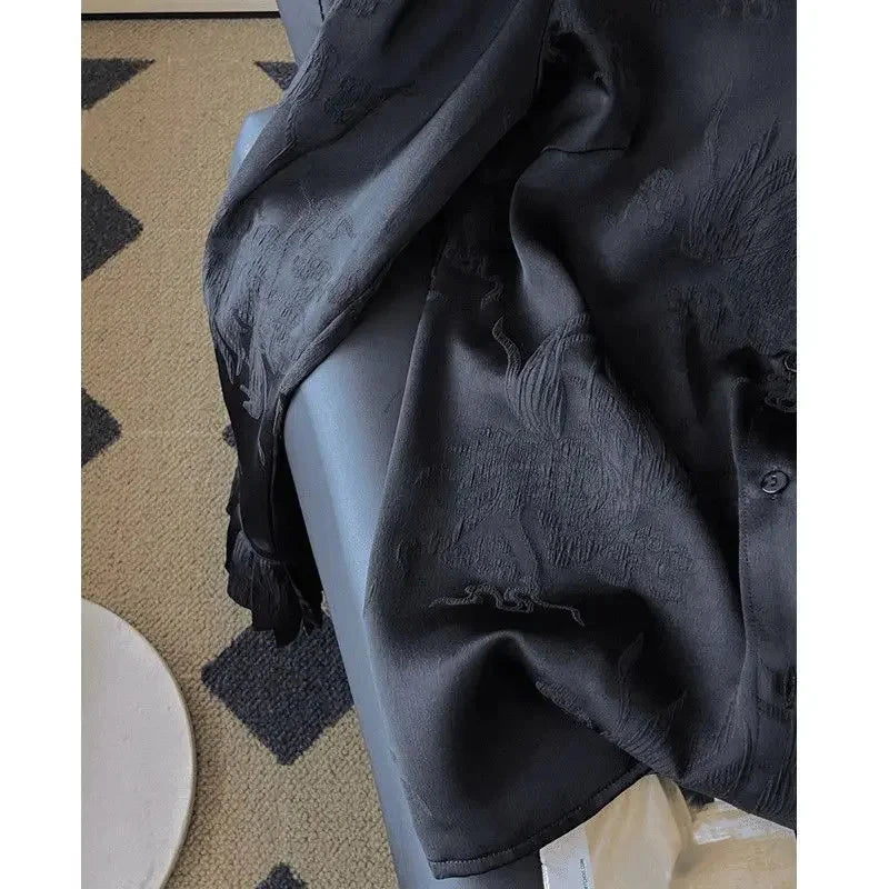 Exquisite Beaded Woman 2025 Shirts & Blouses Long-sleeved GlowCart