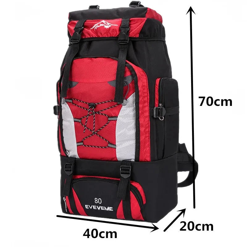 Men's 80L Large Waterproof Climbing Hiking Backpack Camping GlowCart