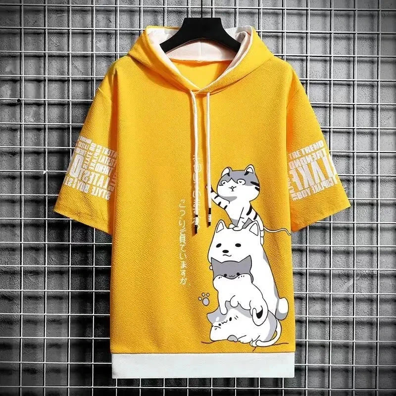 Japan Fashion Men's Hoodies Summer Men Clothing Cartoon GlowCart
