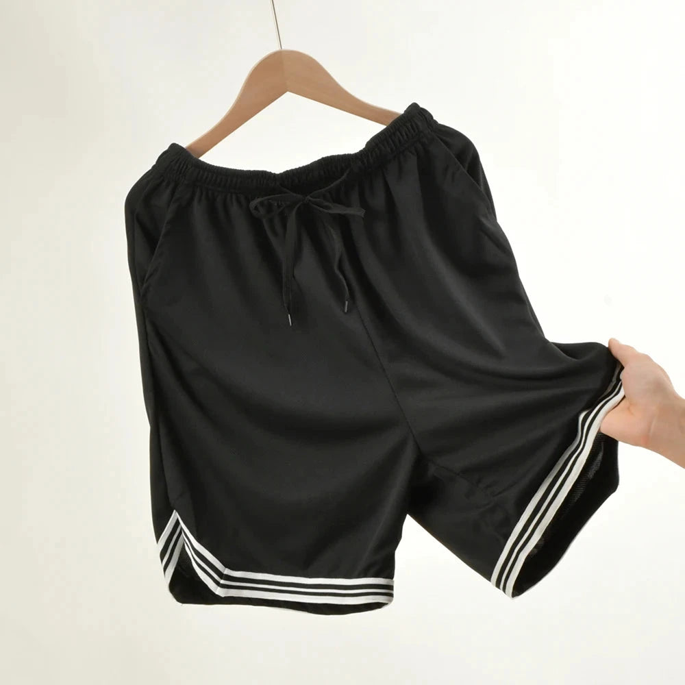 New Summer Men's Shorts Striped Loose Mesh Breathable GlowCart