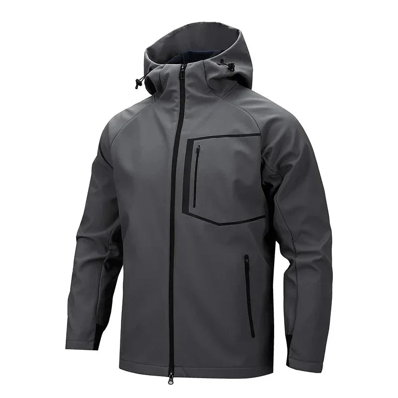 Men's Hooded Softshell Jacket, Waterproof Windproof GlowCart