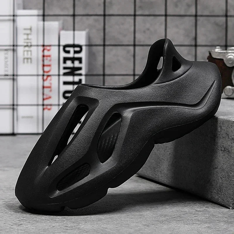 Men's Slippers Summer Soft EVA Beach Hole Shoes Outdoor Women's Slide Non-slip Personalized Hollow Shoes 36-47 GlowCart