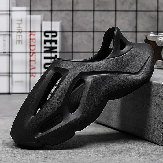 Men's Slippers Summer Soft EVA Beach Hole Shoes Outdoor Women's Slide Non-slip Personalized Hollow Shoes 36-47 GlowCart