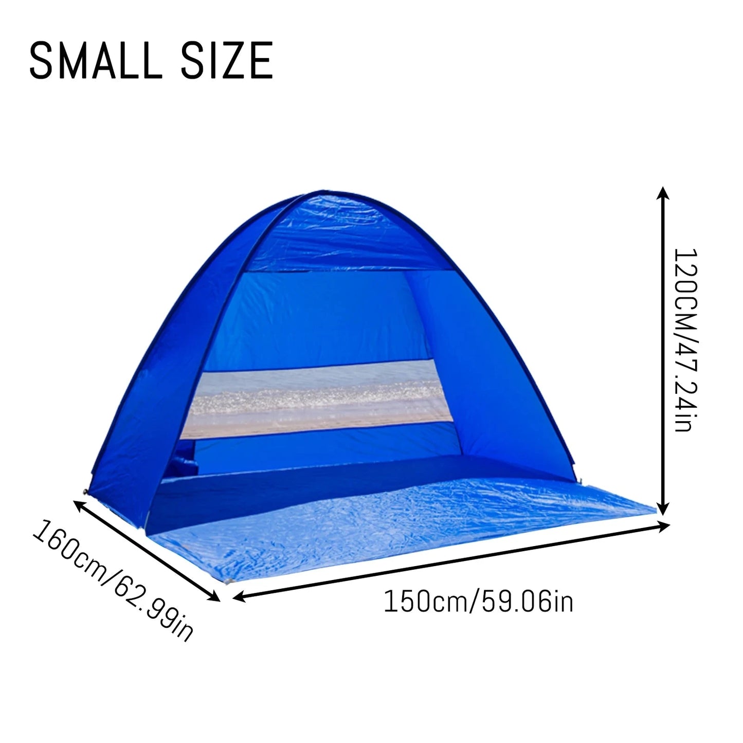 Pop-up beach tent,with handbag - compact folding design, GlowCart