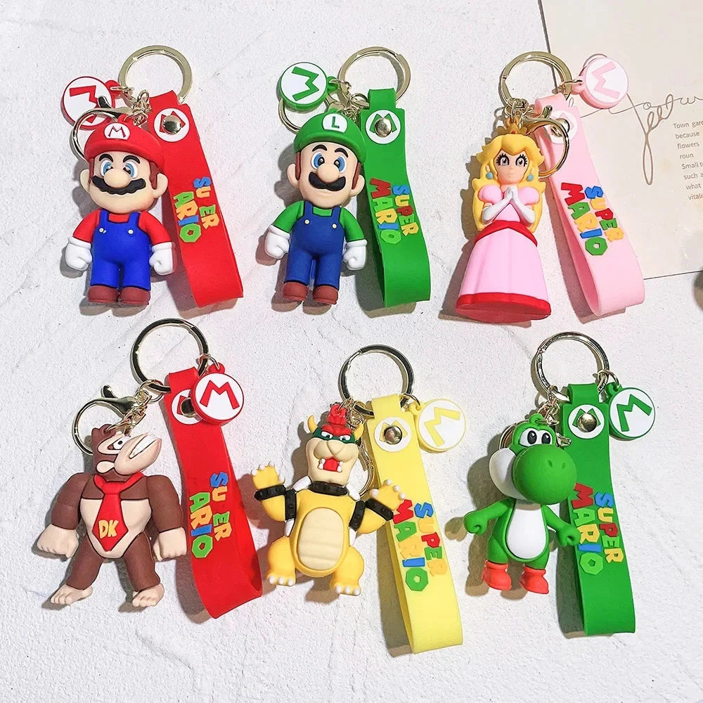 Super Mario Bros Keychain Action Figure Pendant Cute Cartoon GlowCart