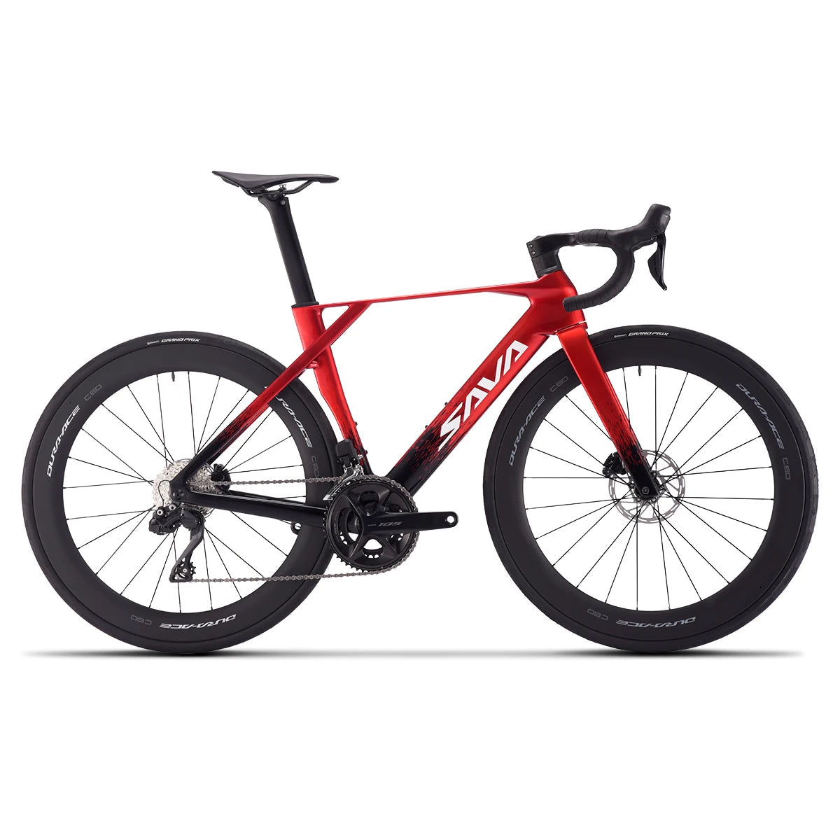 SAVA NEW Blade SLR7 C60 Carbon Fiber Road Bike, 700C Adult DI2 Bike, with SHIMANO 105 Di2 R7170 Components, Full Carbon Racing GlowCart