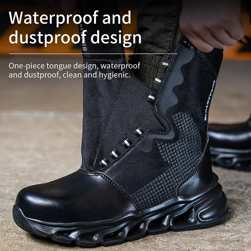 Safety Shoes Men Boots High Top Work Sneakers Steel Toe Anti-smash Puncture-Proof Work Boots Breathable Indestructible Shoes GlowCart