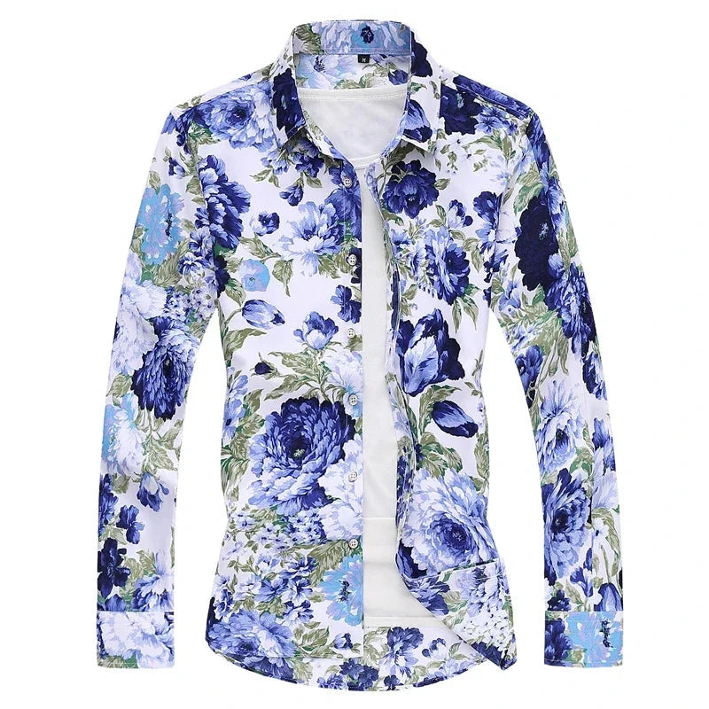 Spring new men's shirts Energetic youth casual printing GlowCart