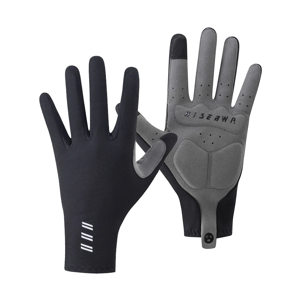 HISERWA Men Women Winter Warm Full Finger Cycling Gloves Outdoor Sports Anti Shock Touch Screen Anti Slip MTB Road Bike Gloves GlowCart