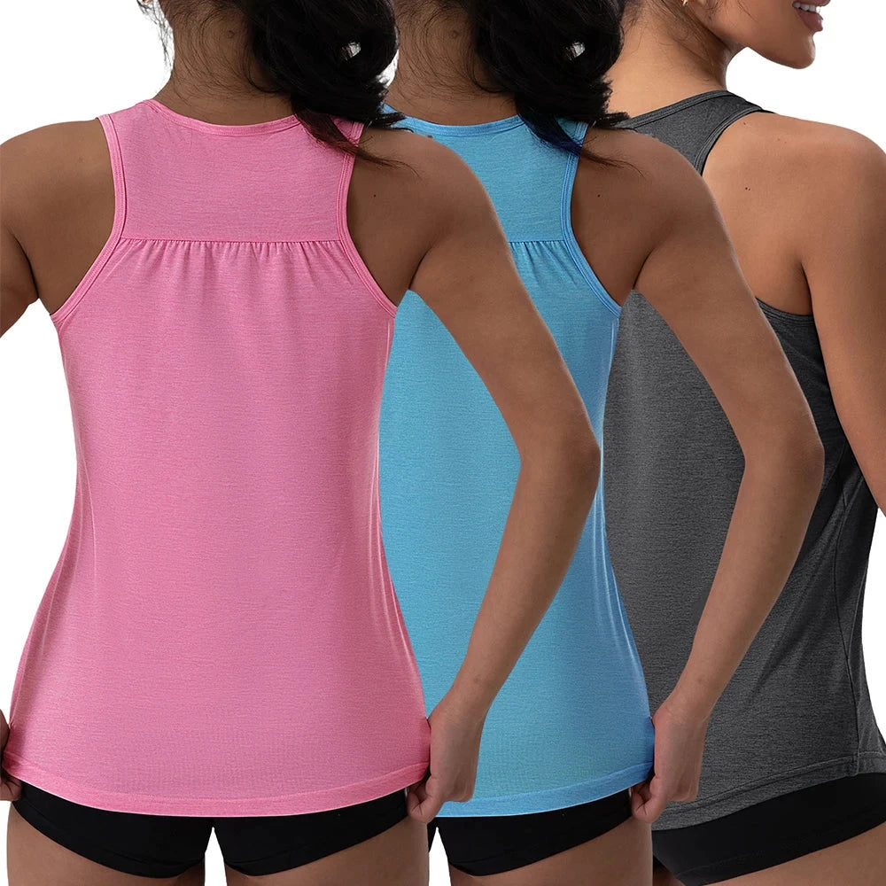 V-Neck Pleated Sleeveless Yoga Top for Women Loose Sports Top Solid Color Elastic Shirts Running Exercise Vests Gym Clothing GlowCart