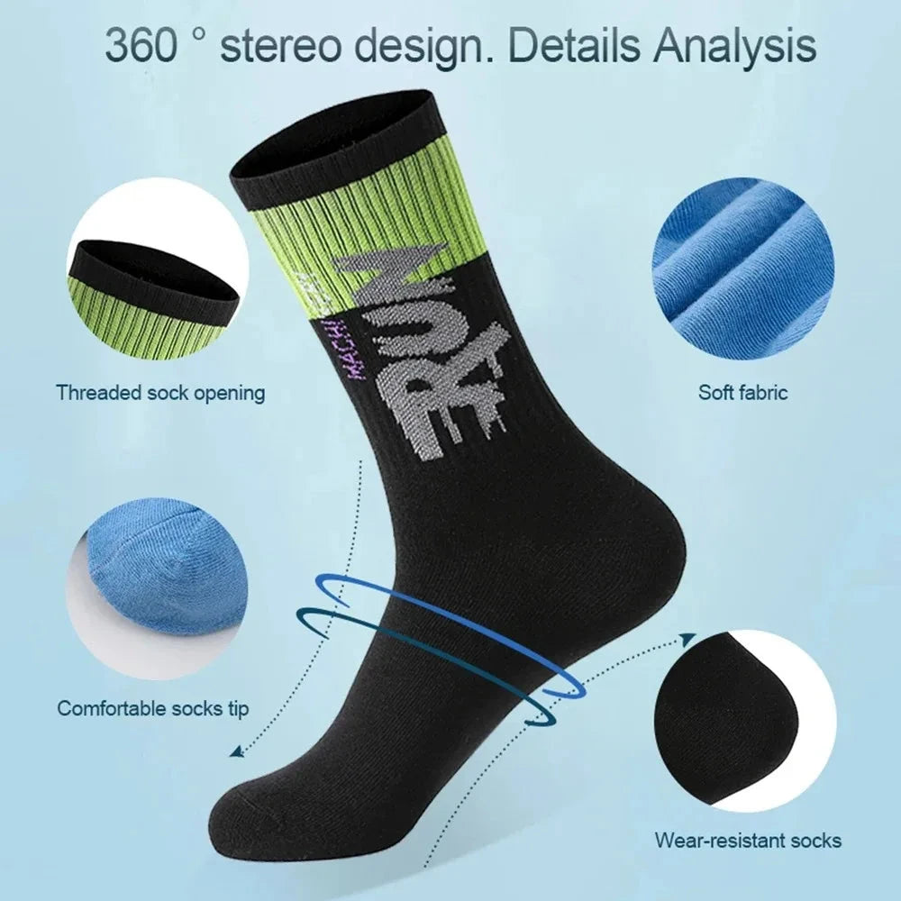 5Pairs/Lot Organic Cotton Men Socks Running Sports Socks Skateboard Casual Fashion Basketball Socks Fitness Breathable socks man GlowCart