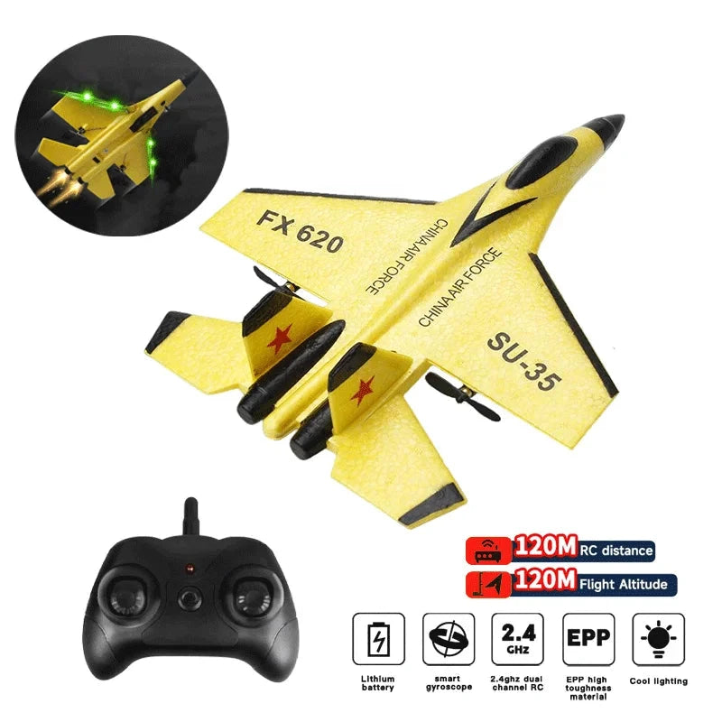 RC Foam Aircraft SU-35 Plane 2.4G Radio Control Glider GlowCart