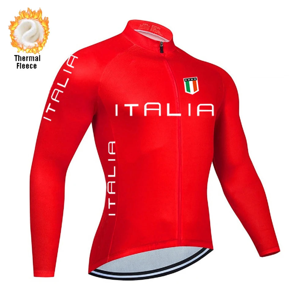 2026 New Winter Thermal Fleece Cycling Jersey Set Long Sleeve MTB Racing Bike Jersey Suit For Men Bib Pants Set Cycling Clothing GlowCart
