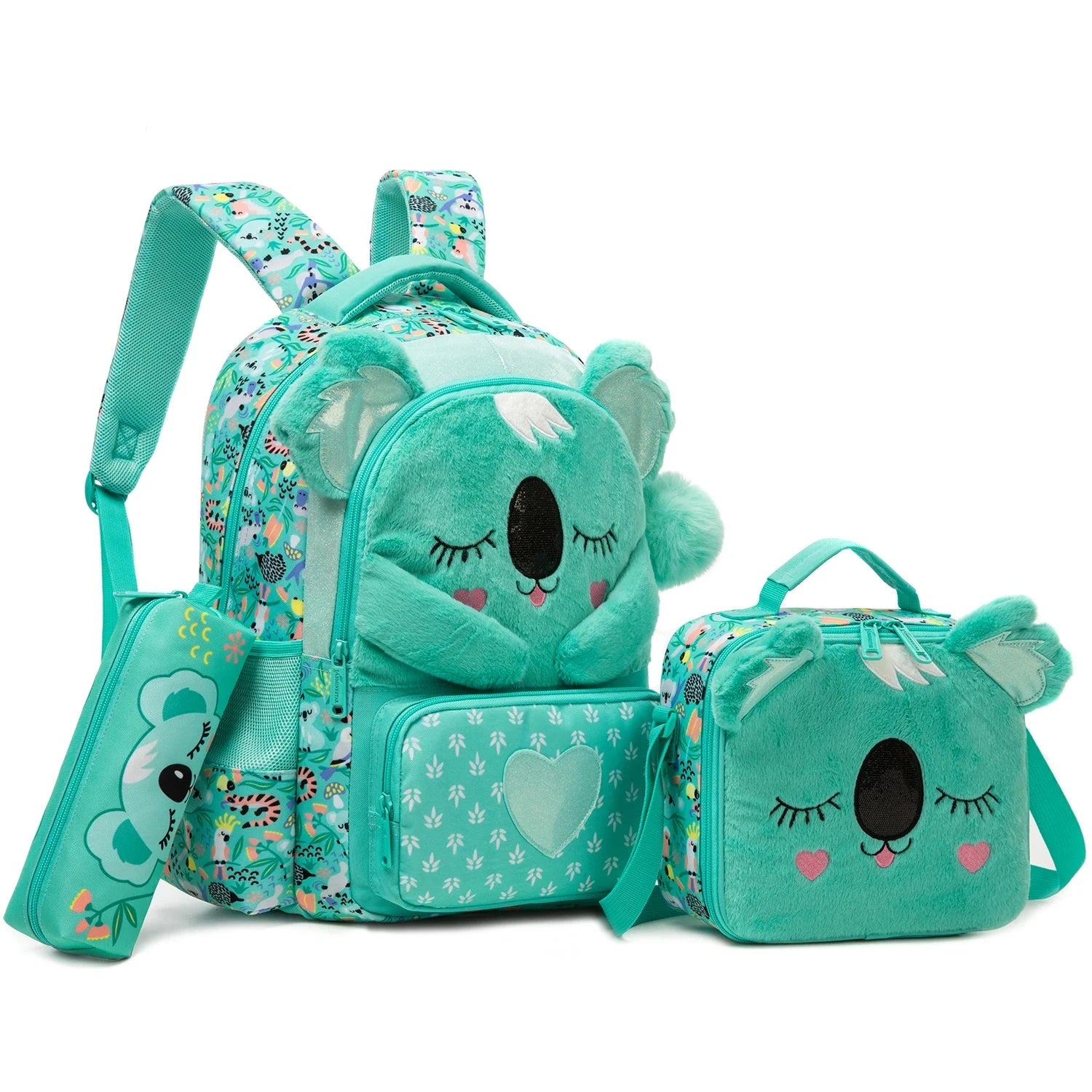 kids backpacks with Lunch Bag for girls 3pcs girls bookbag and Lunch Box Set for Elementary Middle School GlowCart