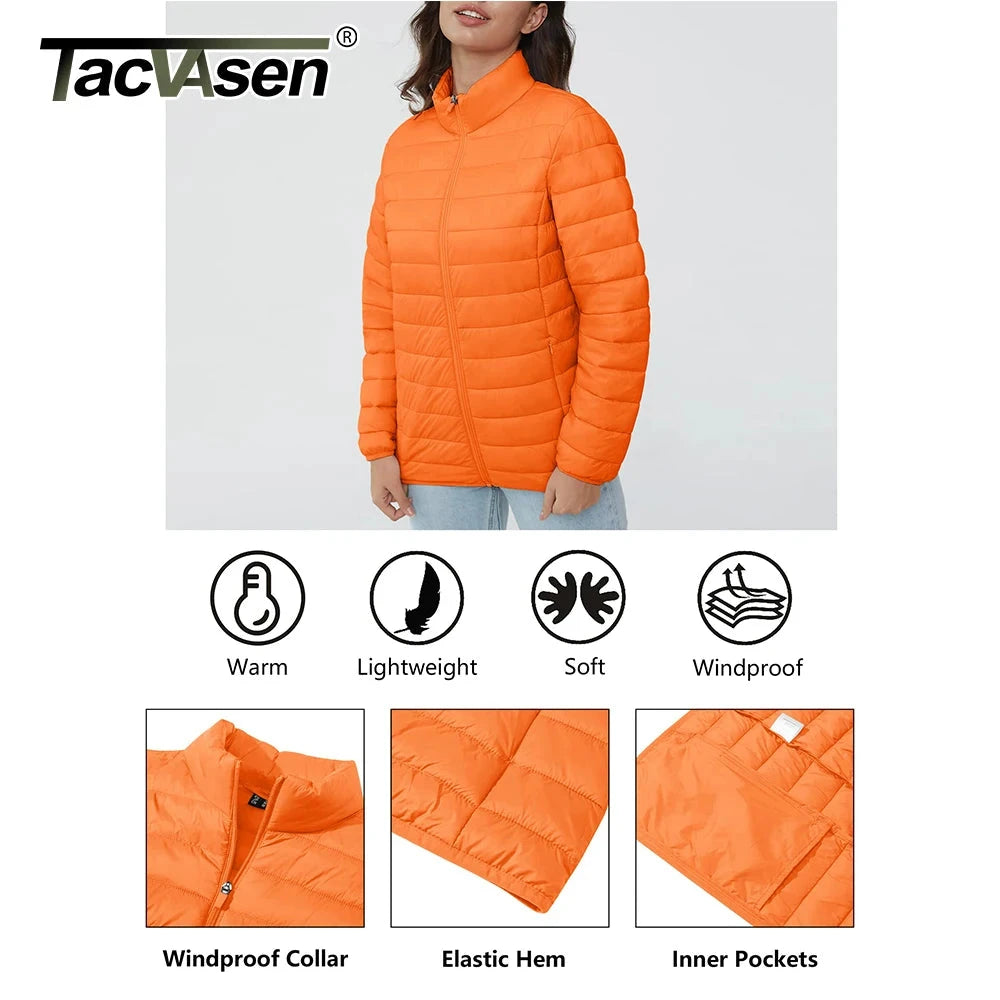 TACVASEN Full Zip Up Puffer Jacket Womens Winter Lightweight GlowCart