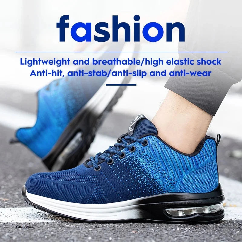 Lightweight Safety Shoes Women Men Air Cushion Work Sneakers GlowCart