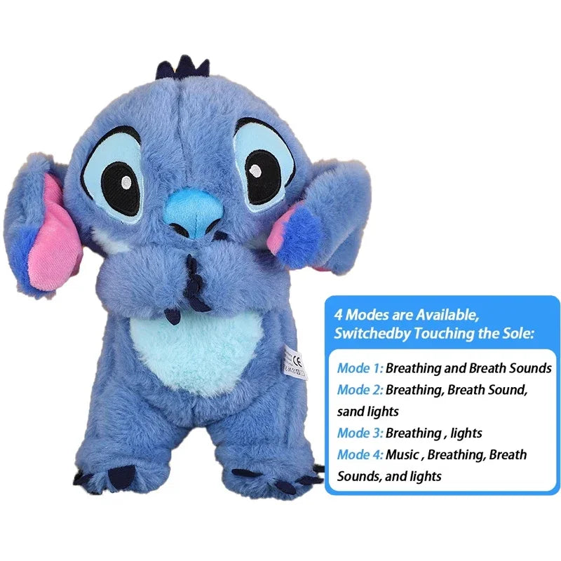 Stitch Plush Doll Breathing Light Child Soothes Toys Pink