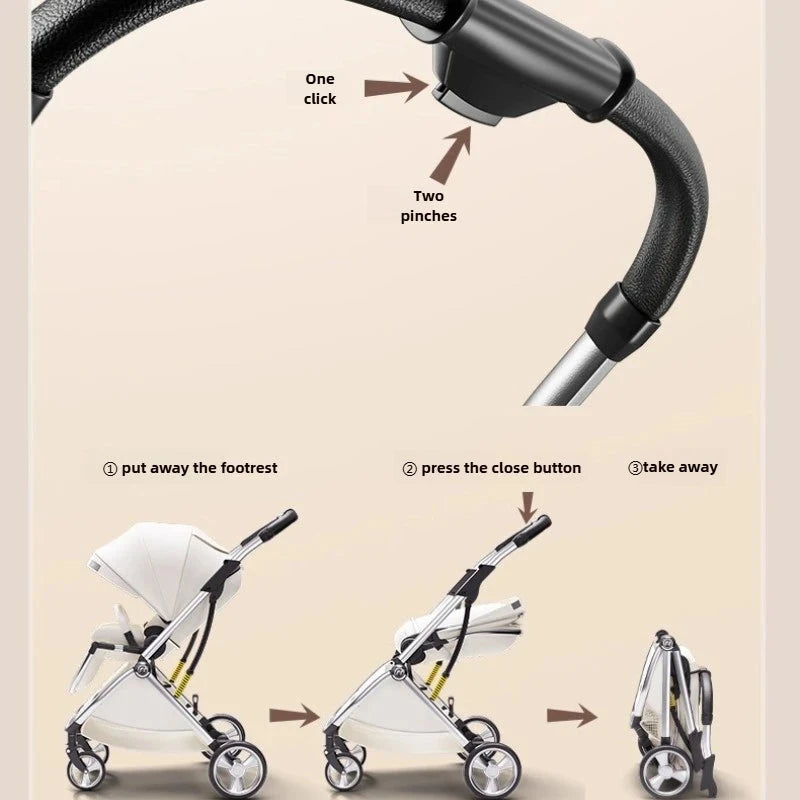 2025 New High-View Twin Stroller Lightweight Folding Stroller for Twins with Two Children, Can Sit or Lie Down GlowCart