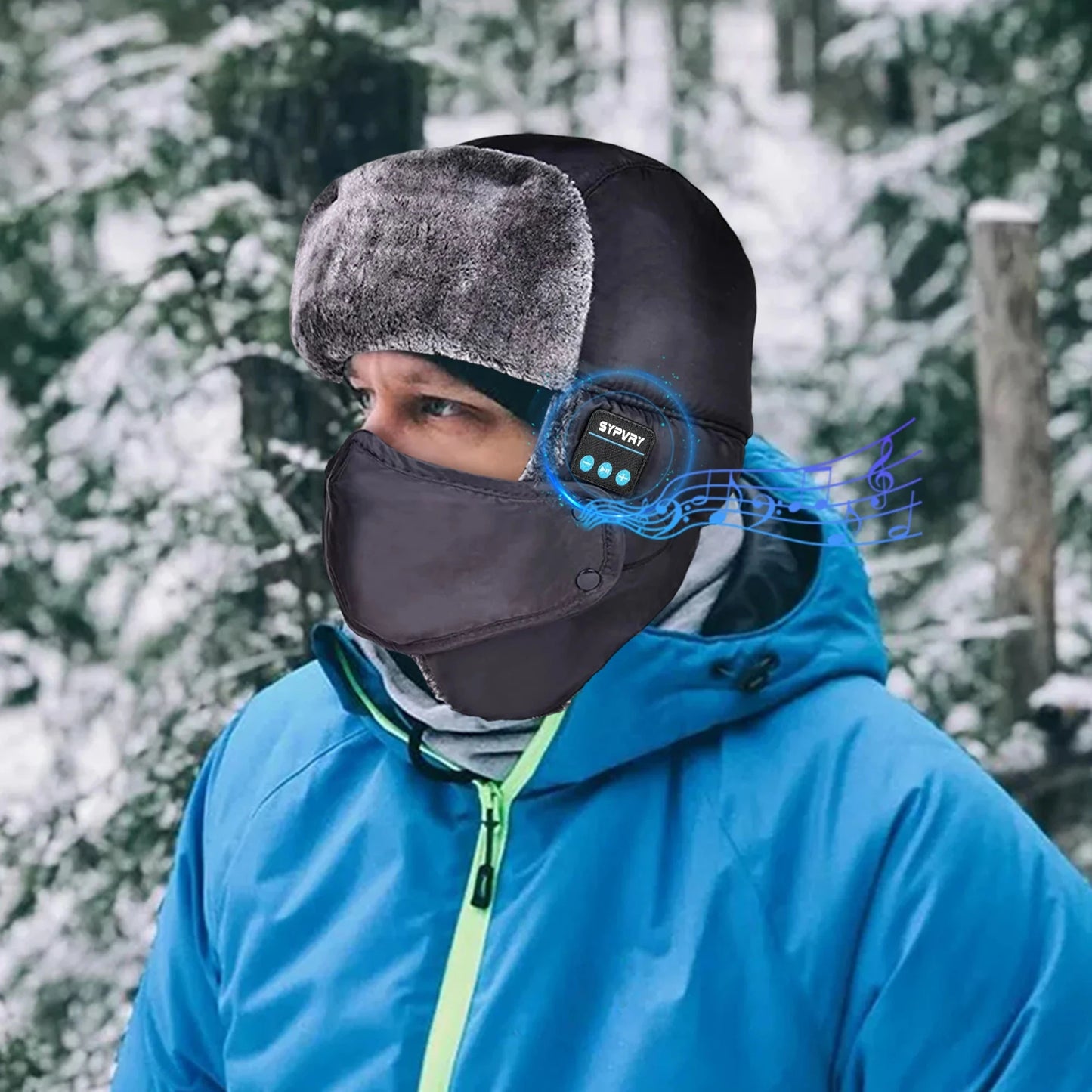 Winter Trapper Hat for Men Women Warm with Bluetooth GlowCart