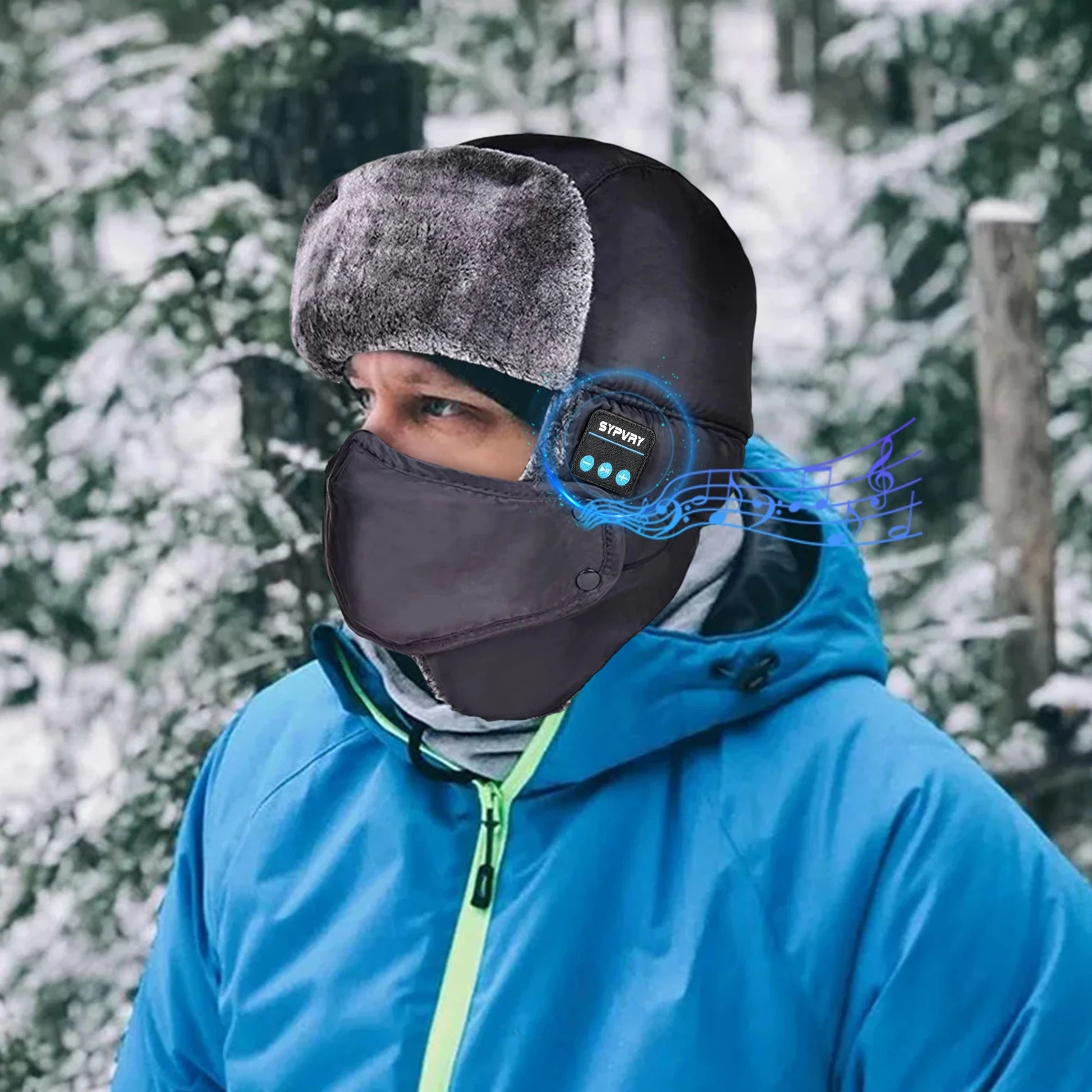 Winter Trapper Hat for Men Women Warm with Bluetooth GlowCart