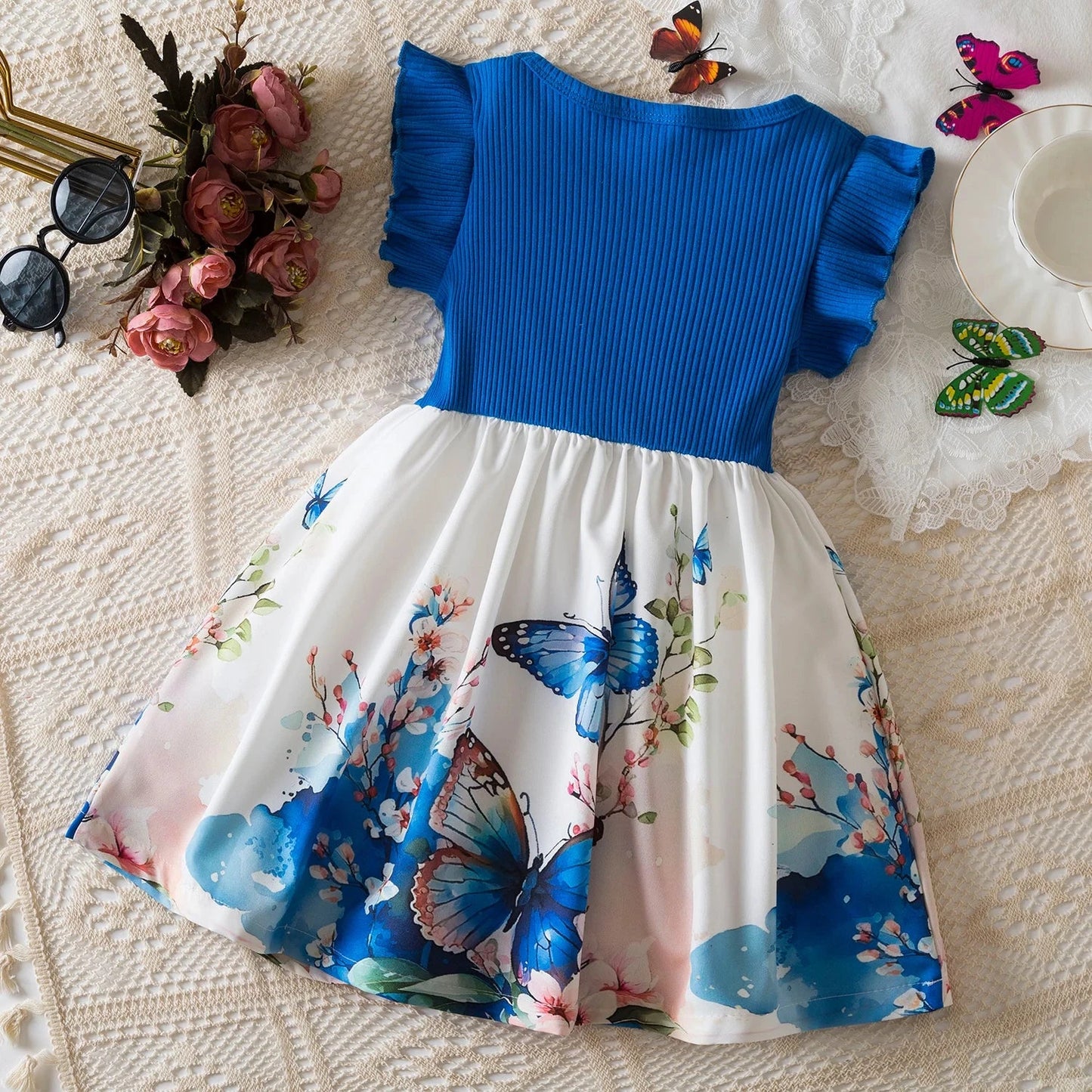 Flower Kids Dresses for Girls Wedding Birthday Party Dress Ruffles Sleeveless Elegant Princess Dress Children Casual Clothing GlowCart