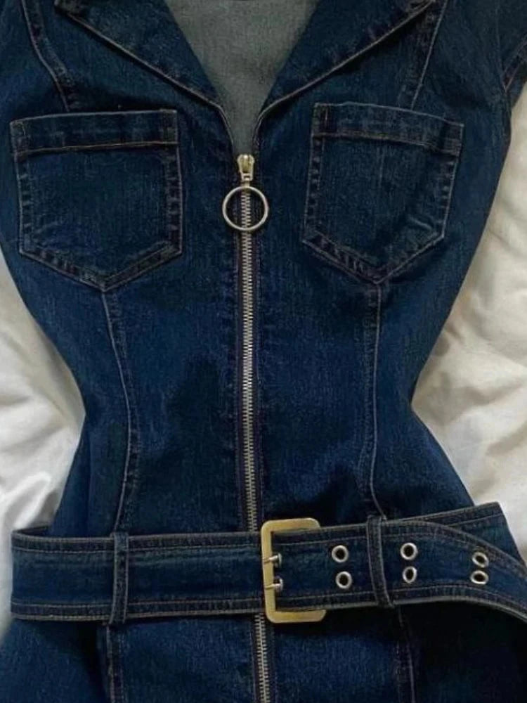 OCEANLOVE Y2k Denim Dresses Women Spring Summer American GlowCart