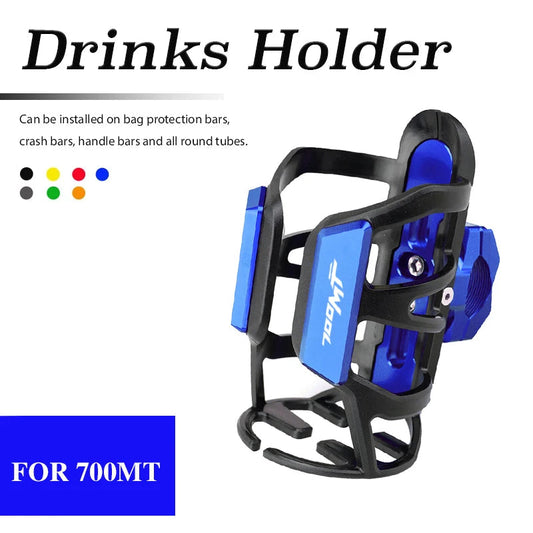 Water Cup Holder For CFMOTO 700MT MT-700 CF 700MT 700mt Motorcycle CNC Beverage Water Bottle Cage Drink Cup Holder GlowCart