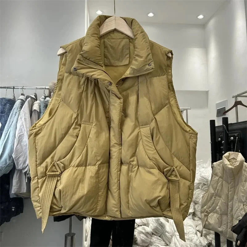 2024 New Winter Puffer Vest Pocket Women's Korean Down GlowCart