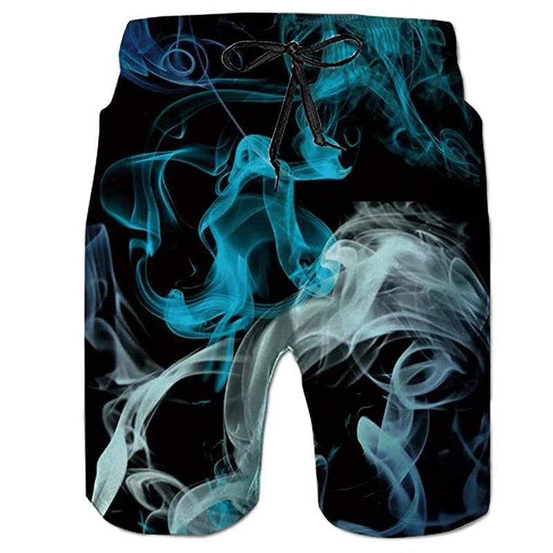 Men's Wolf Pattern Shorts Summer Shorts Beach Shorts Elastic GlowCart