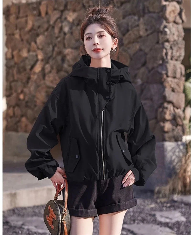 Fashion Pink Windbreaker Women's Short Trench Coat 2025 New GlowCart