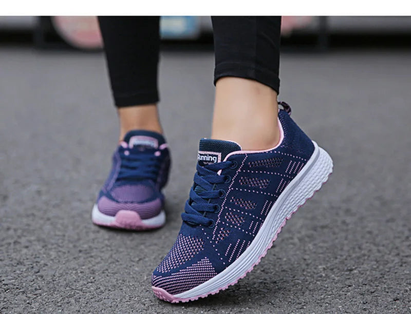 Women Casual Shoes Fashion Breathable Walking Mesh Flat