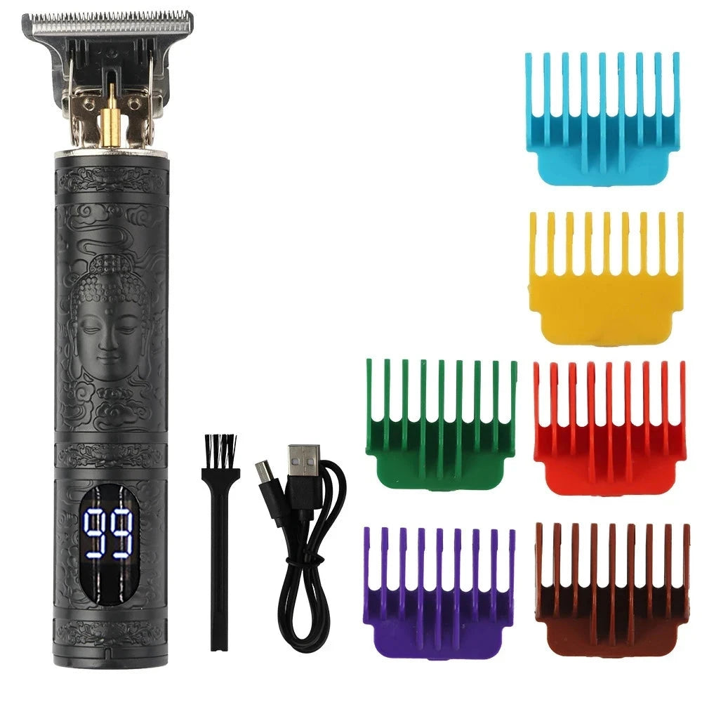 T9 LCD Electric Hairdresser Oil Shaving Head Electric Pusher GlowCart