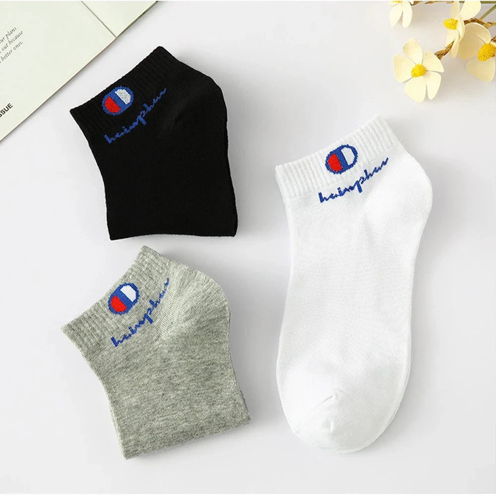 5/10/20 Pairs Men Ankle Socks Cotton Brand Classic Fashion Black White Socks Breathable Mesh Athletic Sports Socks for Summer GlowCart