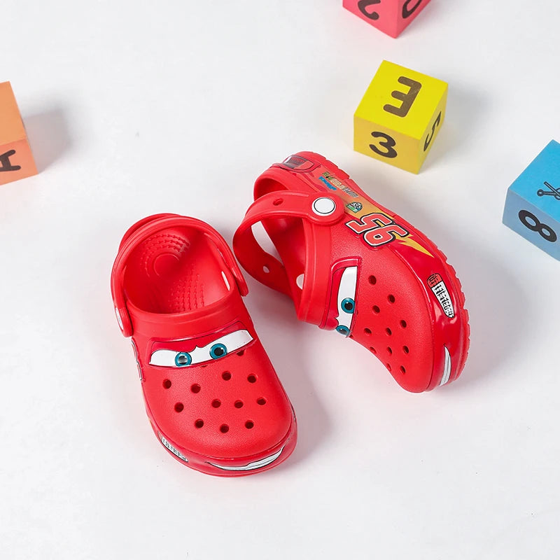 Disney Lightning Mcqueen Shoes Led Lighted Car Kids Slippers Animation Children Beach Sandals Boys Girl Gift GlowCart