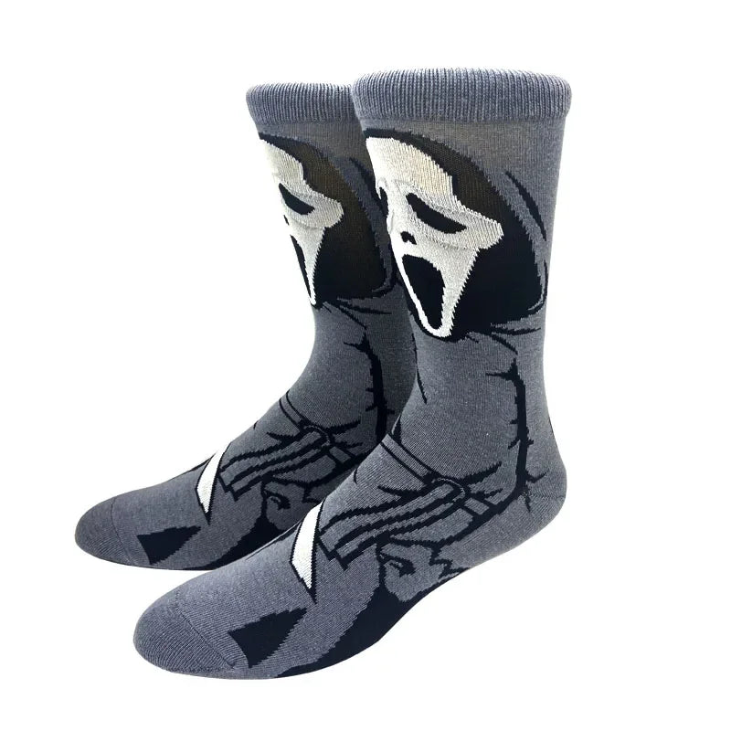 New Anime Funny Socks Long Men's Socks Cosplay Hip Hop Novelty HALLOWEE Crazy Soken Skateboard Socks horrible Women's Socks GlowCart