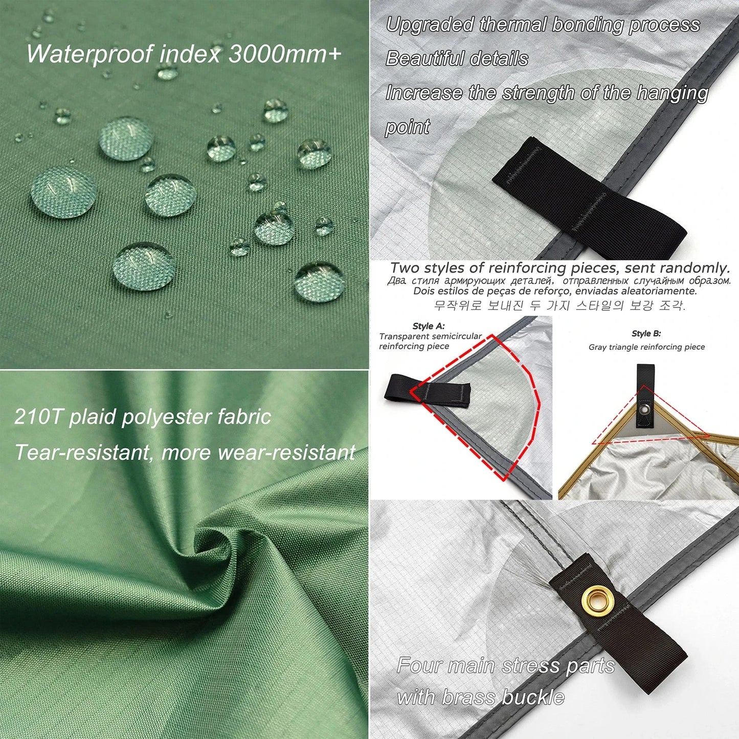 Waterproof Tent Tarp 19 Hang Points Survival Tent Outdoor GlowCart