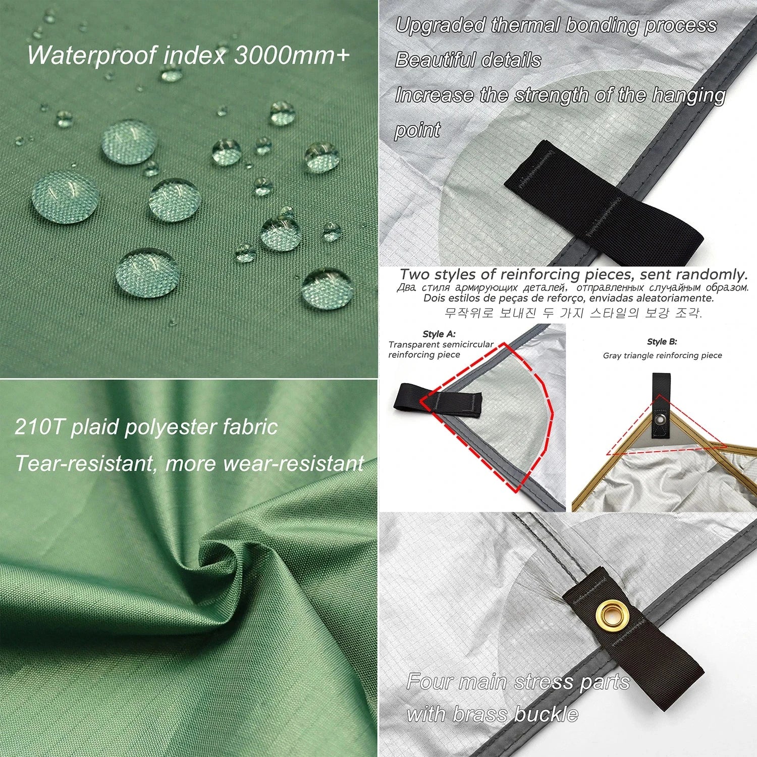 Waterproof Tent Tarp 19 Hang Points Survival Tent Outdoor GlowCart