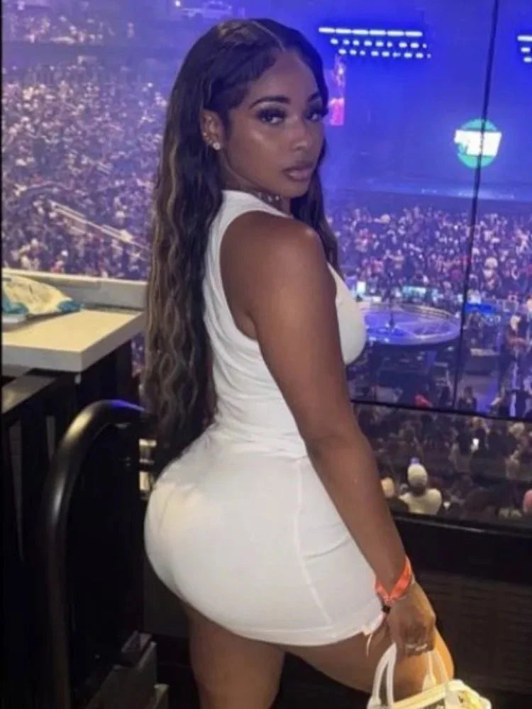 Joskaa Casual Solid Mini Tank Dress Women Summer Trend GlowCart