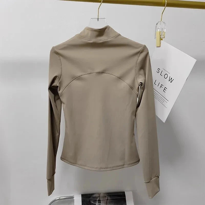 Women's Quick-Drying Long Sleeve Sports Jacket Running Training Fitness Top Gym Workout Sweatshirt - Casual Sports Coat GlowCart