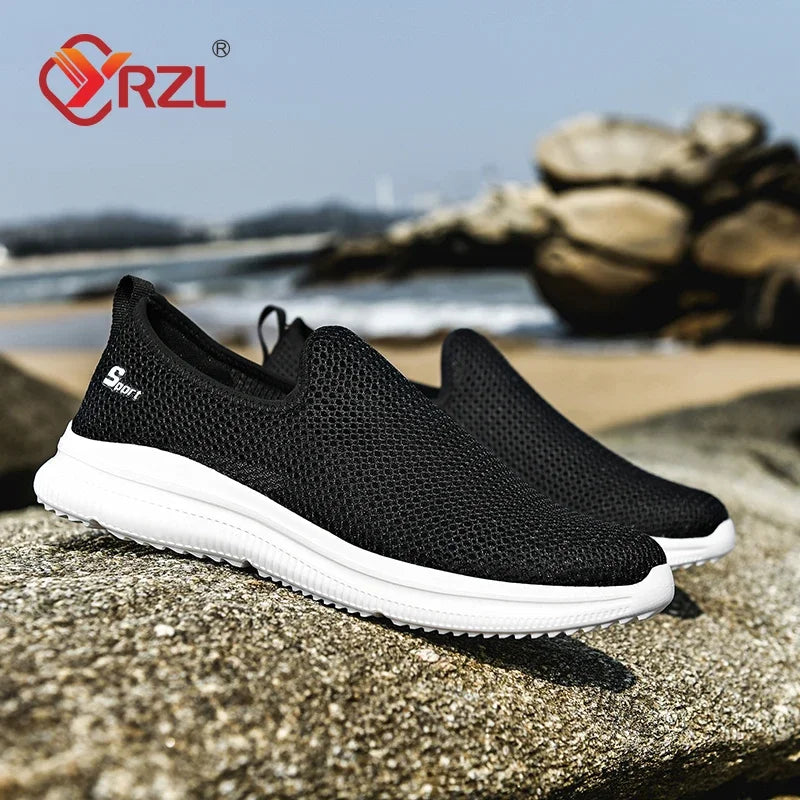 YRZL Men's Sneakers Breathable Unisex Casual Shoes Outdoor Non-Slip Mesh Loafers Walking Lightweight Fashion Male Tennis Shoes GlowCart