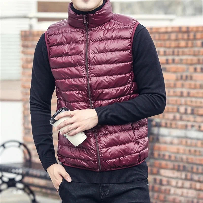 New Autumn Winter Men Ultra Light Duck Down Vest Jacket Men GlowCart