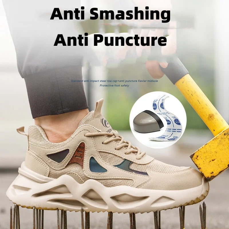 Lightweight Safety Shoes Men Women Work Shoes Steel Toe Cap Working Boots Sneakers Man Women Breathable Shoes Tactical Boots GlowCart