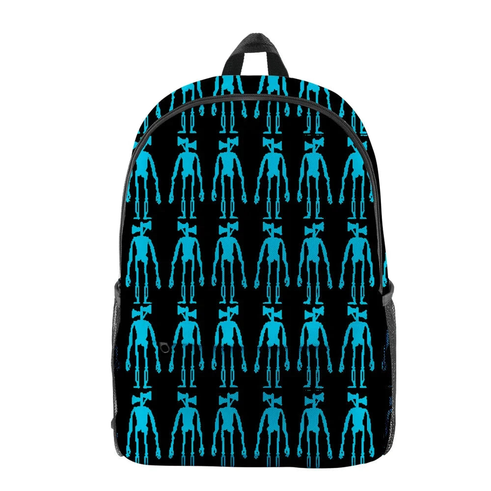 Trendy Youthful Horror Creepypasta Siren Head School Bags GlowCart