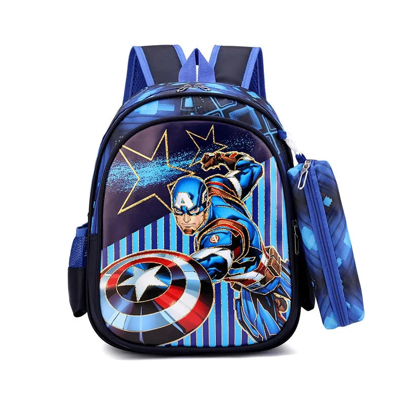 Disney Spiderman Unisex Backpacks Large Capacity Gilding Print Schoolbag For Children's Gifts With Pen Case GlowCart