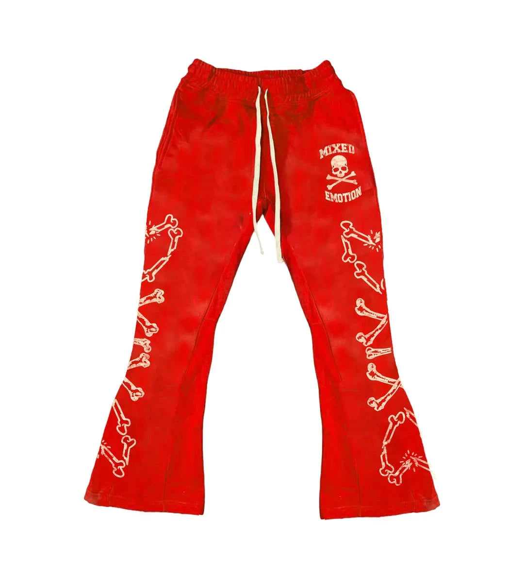 Y2k Flared Pants Men Loose 3D Print Trousers Casual GlowCart