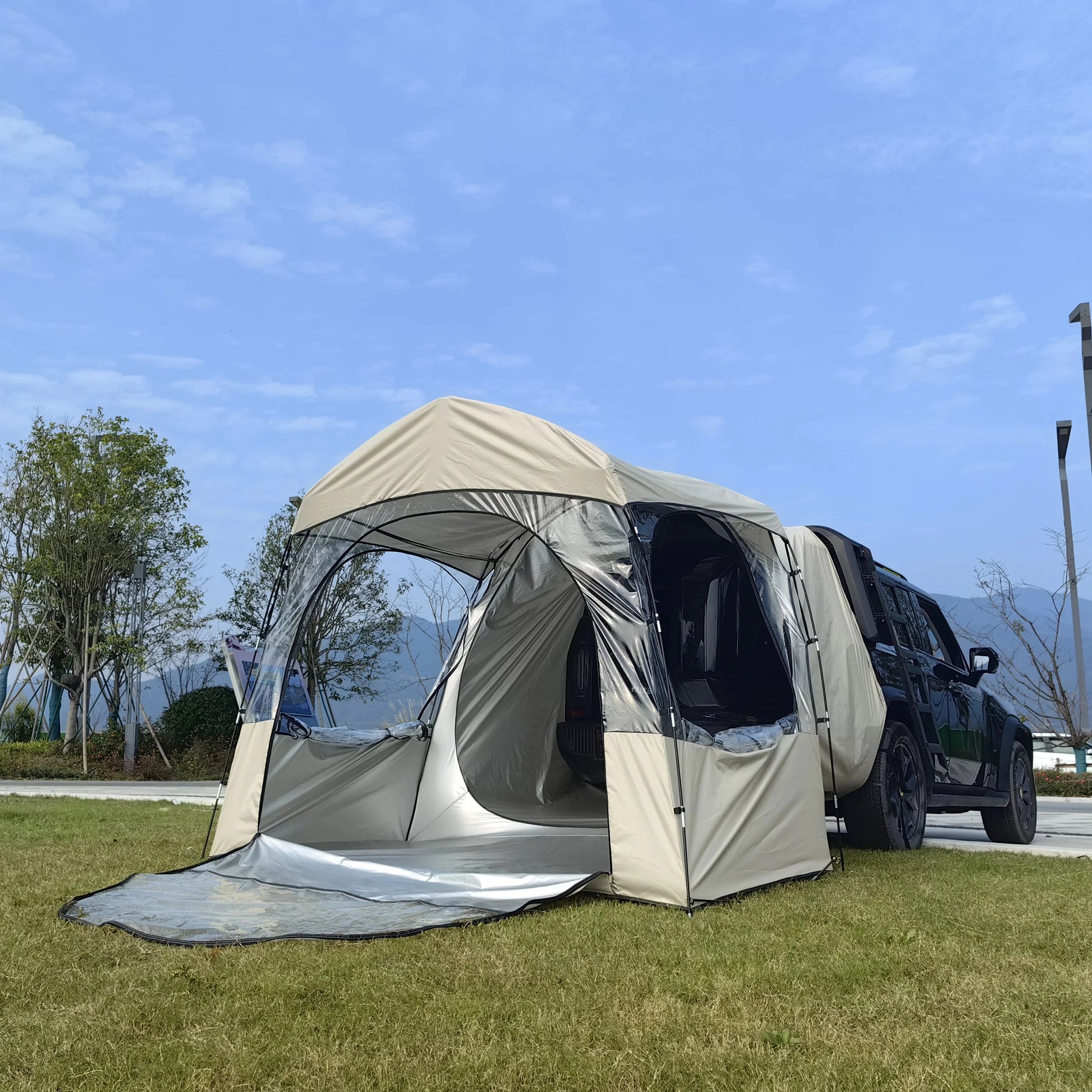 SUV Tent for Camping for 3-4 Person, 6.8 FT Clear PVC Bubble GlowCart