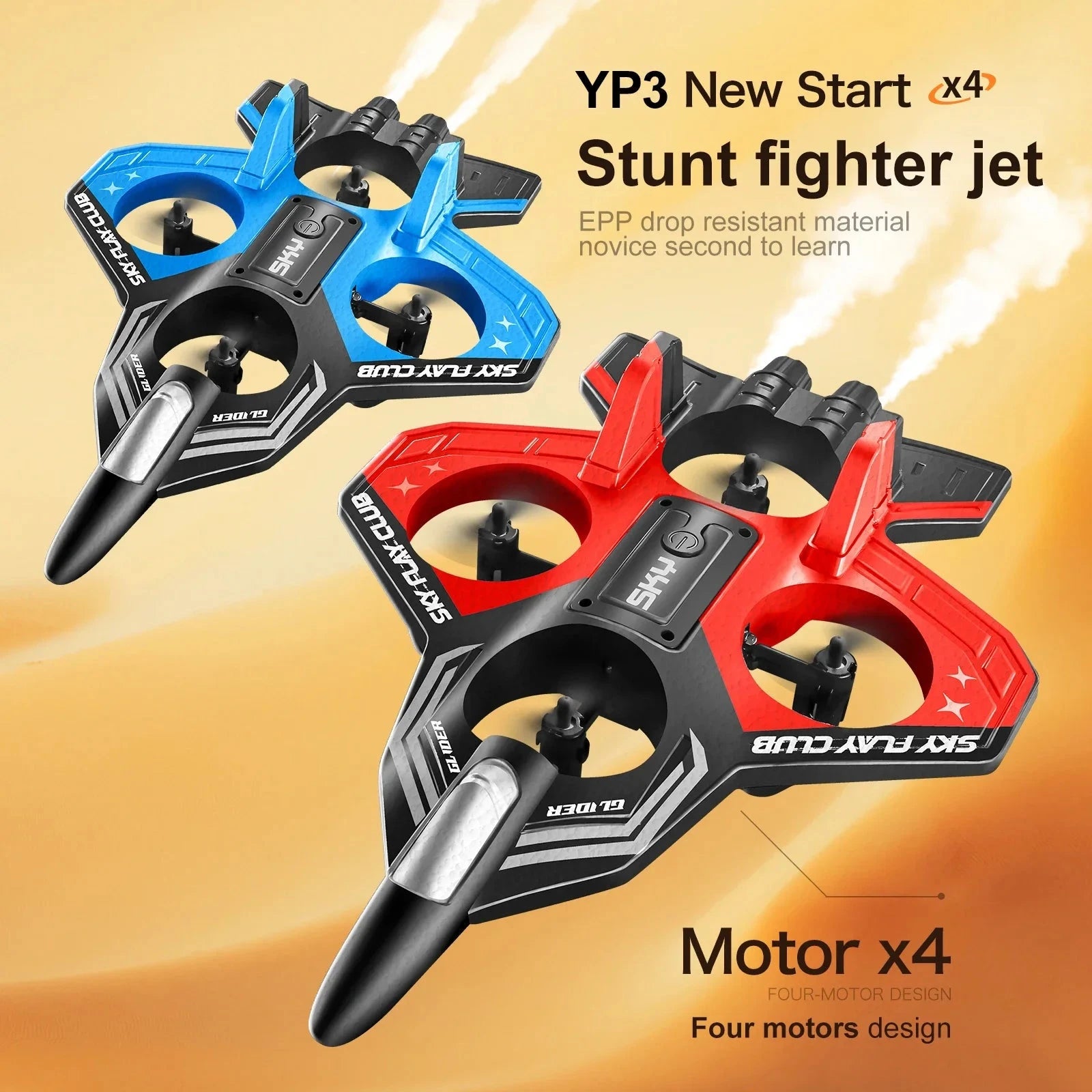 2025 New YP3 Foam Aircraft Remote Control Four Axle Fighter GlowCart