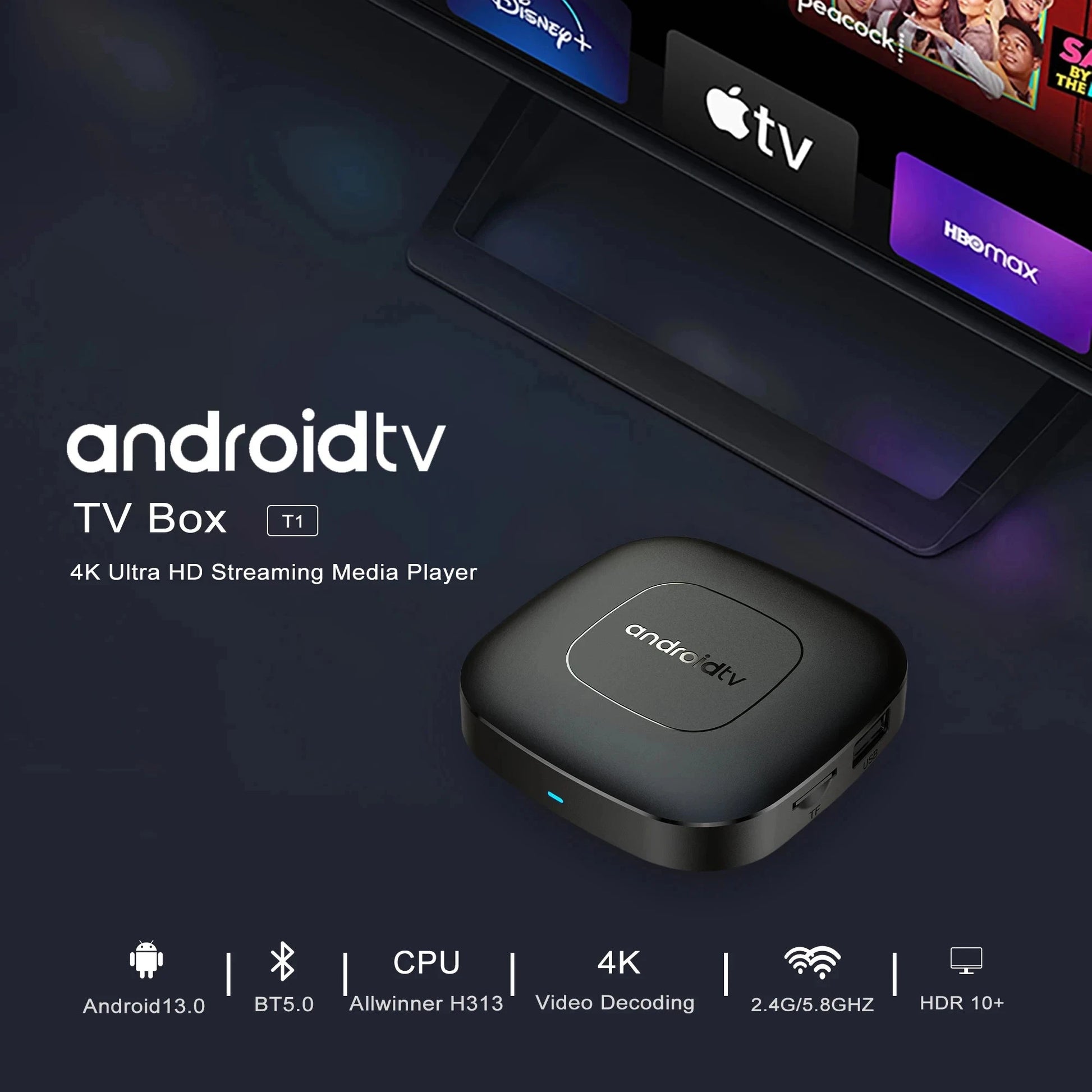 Smart Home Theater TV Box Android13  Allwinner H313 Google GlowCart